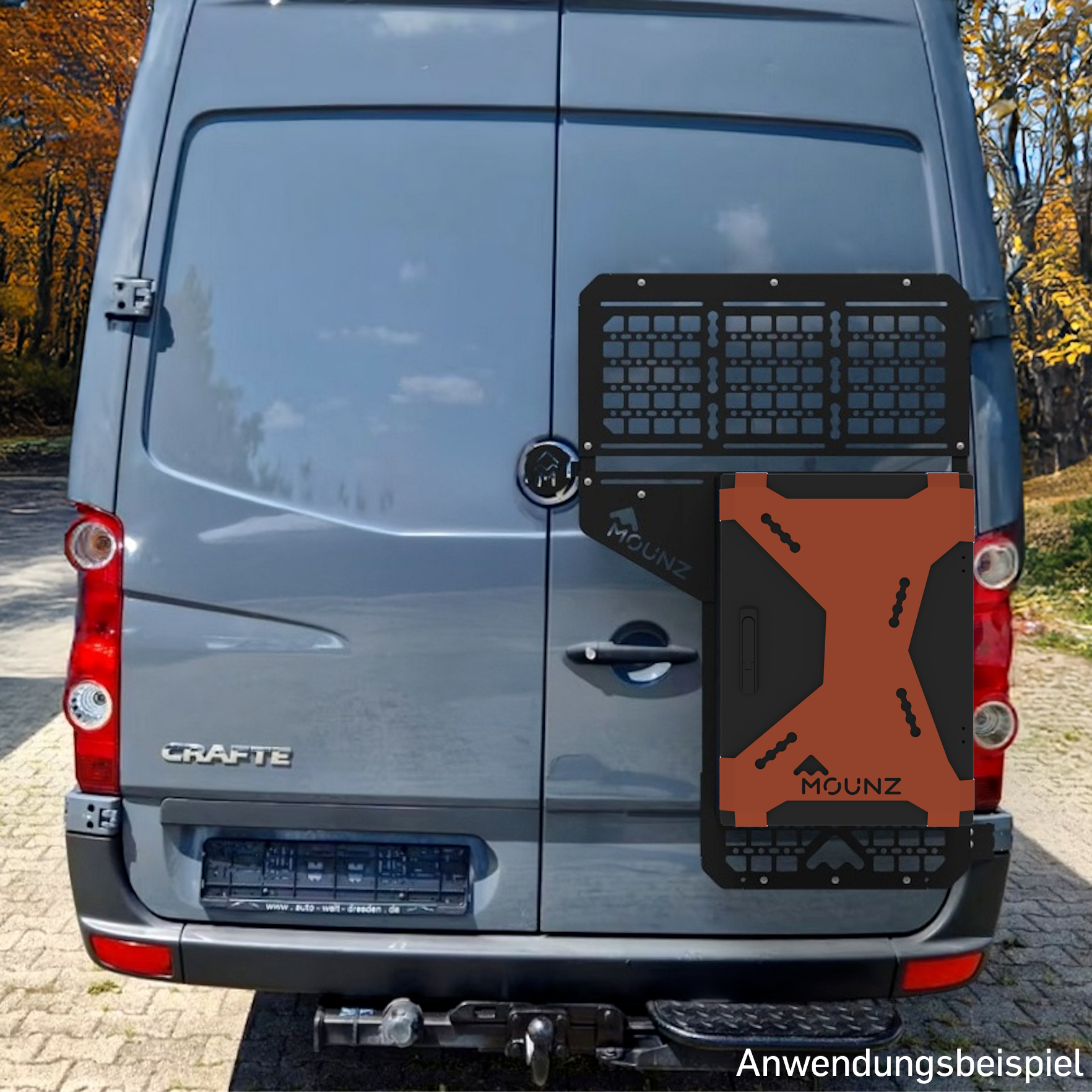 MOUNZ Heckträger und Heckbox VW Crafter Kupferbraun MOUNZ Heckträger und Heckbox VW Crafter Kupferbraun