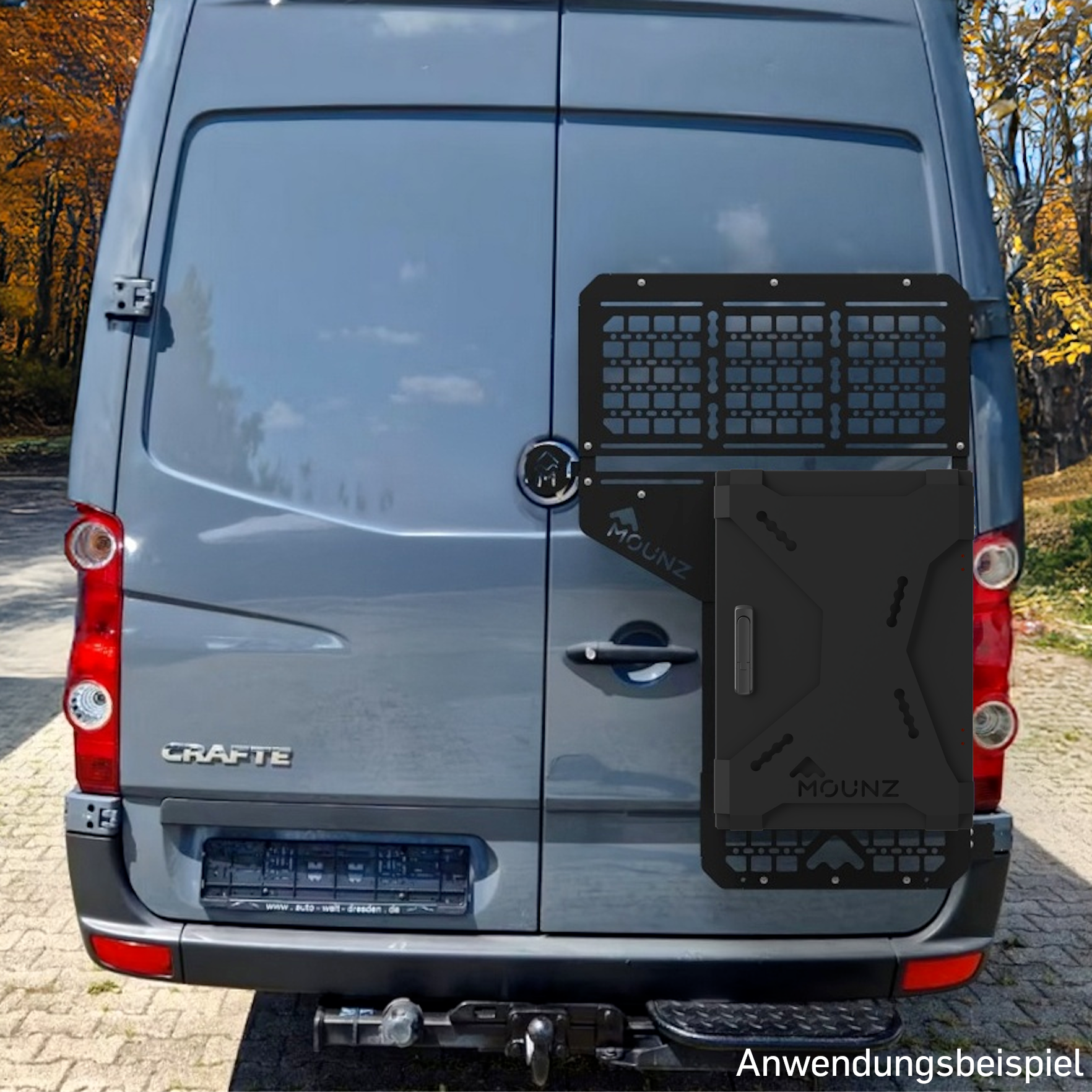 MOUNZ Heckträger und Heckbox VW Crafter Tiefschwarz MOUNZ Heckträger und Heckbox VW Crafter Tiefschwarz